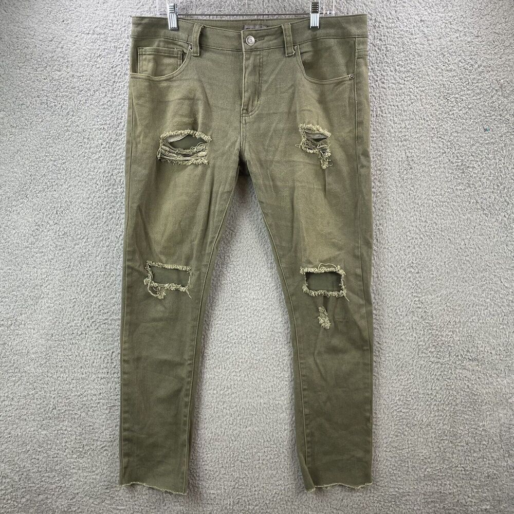 CJ Black Premium Mens Jeans 34x32 Grunge Skinny Flex Destroyed Raw Hem (36x29)